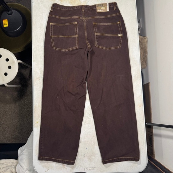 2000s Y2K SOUTHPOLE Baggy Grunge Skate Jeans Brown 37x30 Wide Leg Vintage